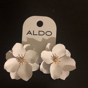 White magnolia earrings